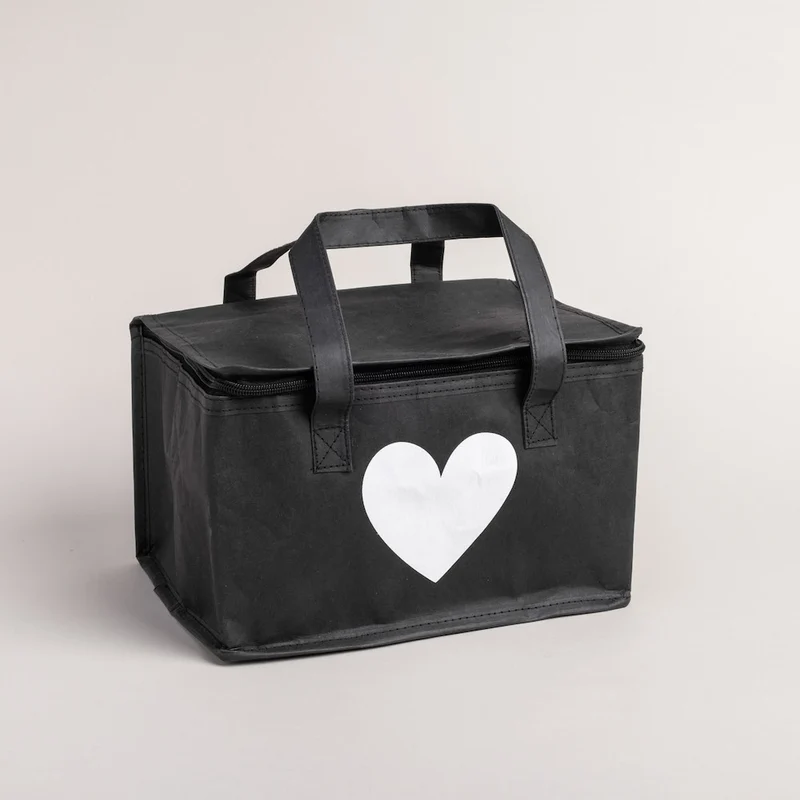 Eulenschnitt Kühltasche schwarz Herz
