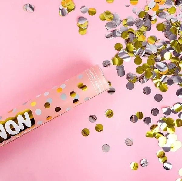 Konfetti Kanone - gold / silber