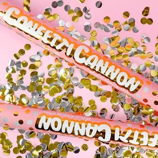 Konfetti Kanone - gold / silber