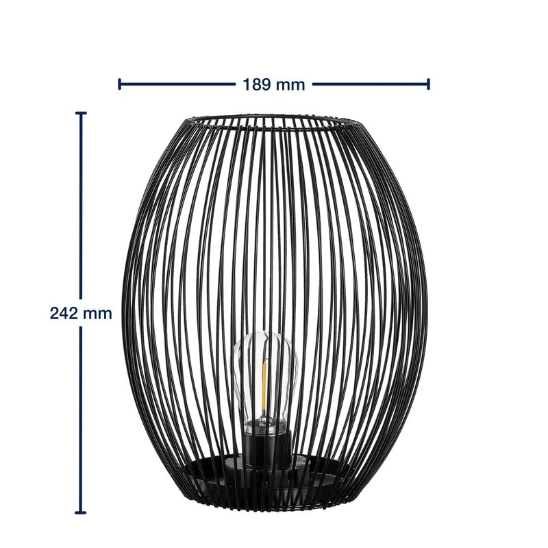 Laterne mit LED CASOLARE 24 cm schwarz