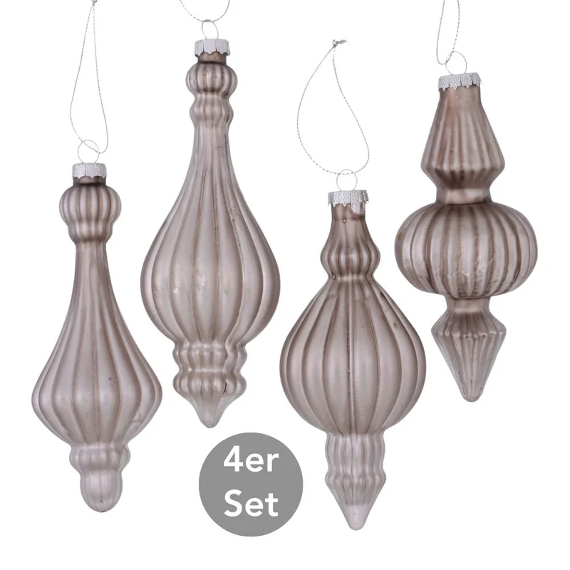 Dekohänger Ornamente 4er-Set grau