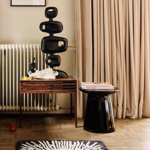 Beistelltisch Earthenware M Keramik Schwarz (40x40x43 cm) - HKliving