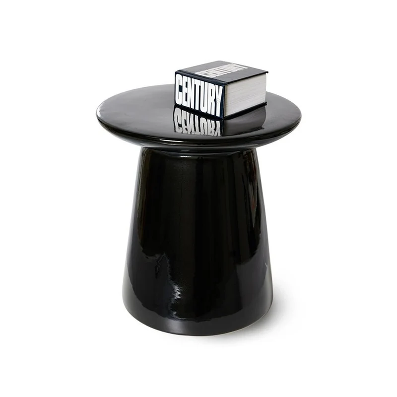 Beistelltisch Earthenware M Keramik Schwarz (40x40x43 cm) - HKliving