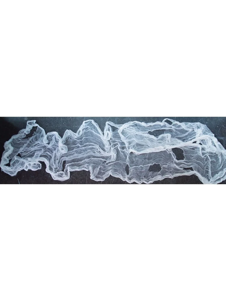 Dekostoff Lumpenstoff Spinnennetz 400 x 76 cm | Weiß Halloween Dekoration