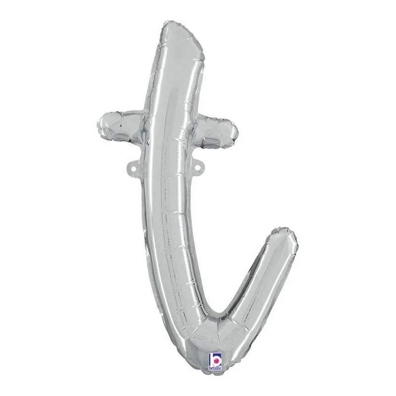 24"/Ø61cm Folienballon Buchstabe Skript Silber | T
