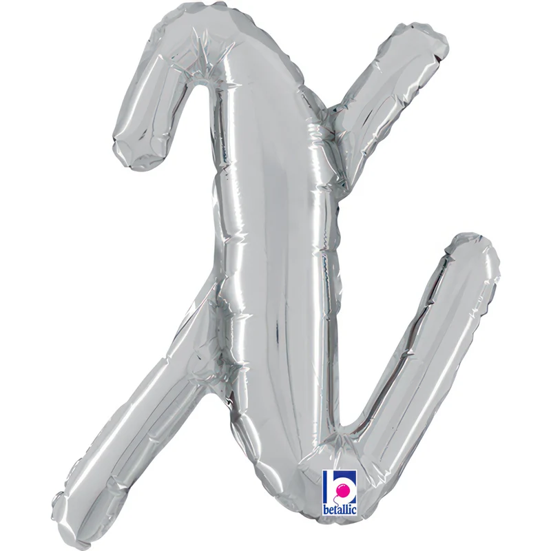 14"/Ø36cm Folienballon Buchstabe Skript Silber | X
