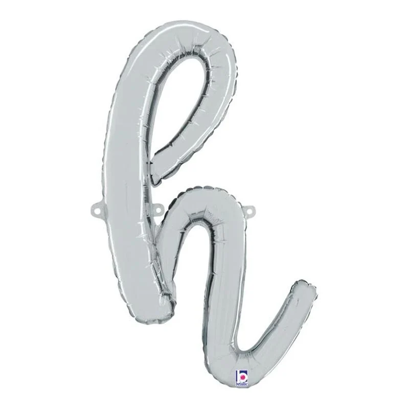 24"/Ø61cm Folienballon Buchstabe Skript Silber | H
