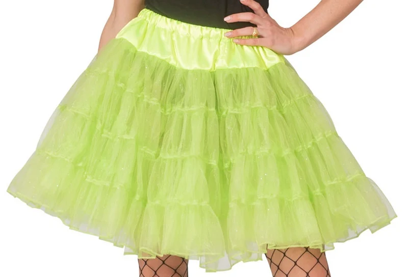 Glitzer Petticoat für Damen 45 cm - Hellgrün