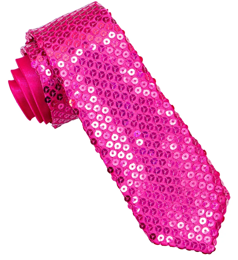 Glitzer Pailletten Krawatte zum Show Kostüm | Pink