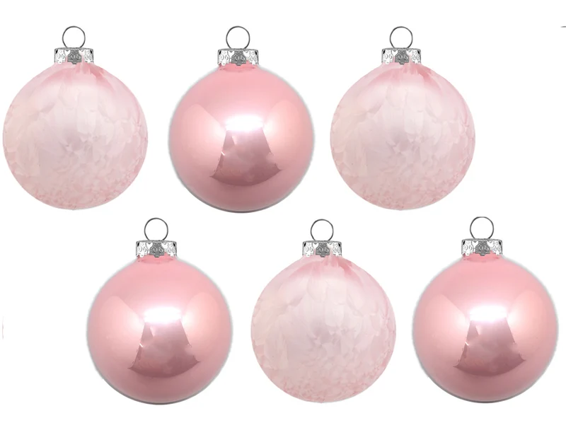 Glaskugeln Eis / Opal 806-1234-999 | 6 Stück | Ø 8 cm - Rosa