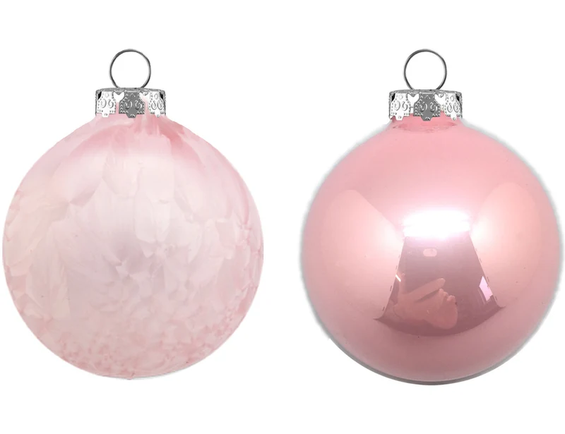 Glaskugeln Eis / Opal 806-1234-999 | 6 Stück | Ø 8 cm - Rosa