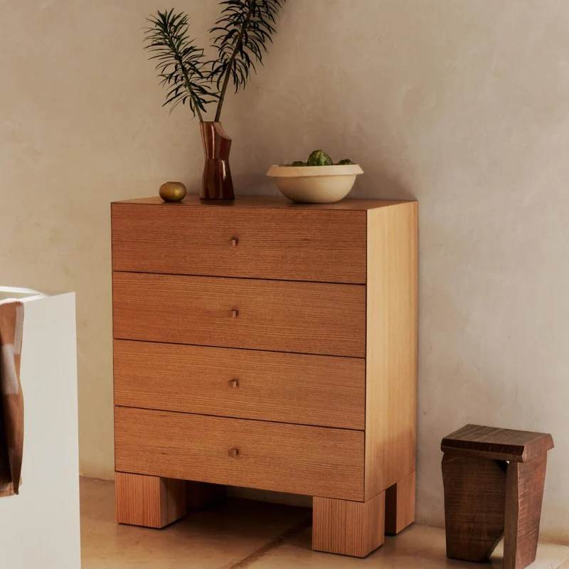 Kuben Schrank mit 4 Schubladen 1x4 Eiche natur - ferm LIVING