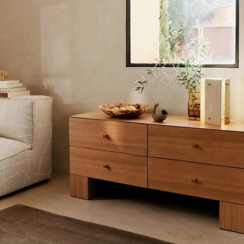 Kuben Schrank mit 4 Schubladen 2x2 Eiche natur - ferm LIVING