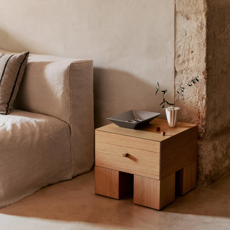 Kuben Nachttisch 1x1 Eiche natur - ferm LIVING