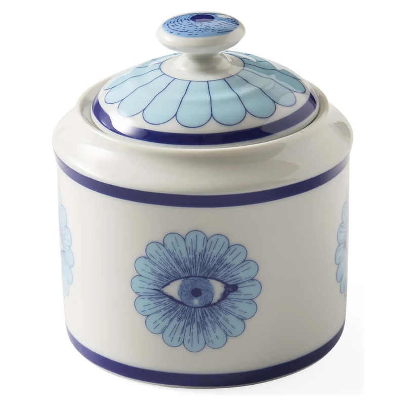 Zuckerdose DRUGGIST blau/weiß