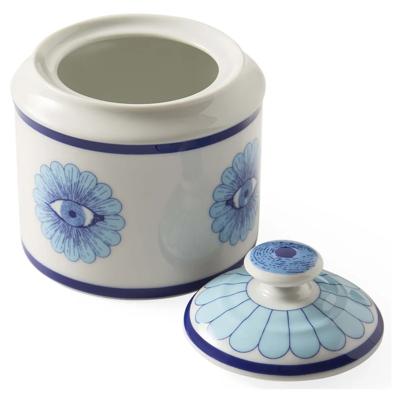 Zuckerdose DRUGGIST blau/weiß