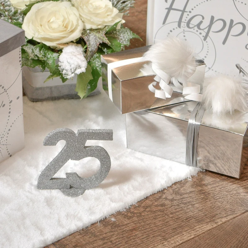 Tisch Dekoaufsteller 25 Silberne Hochzeit