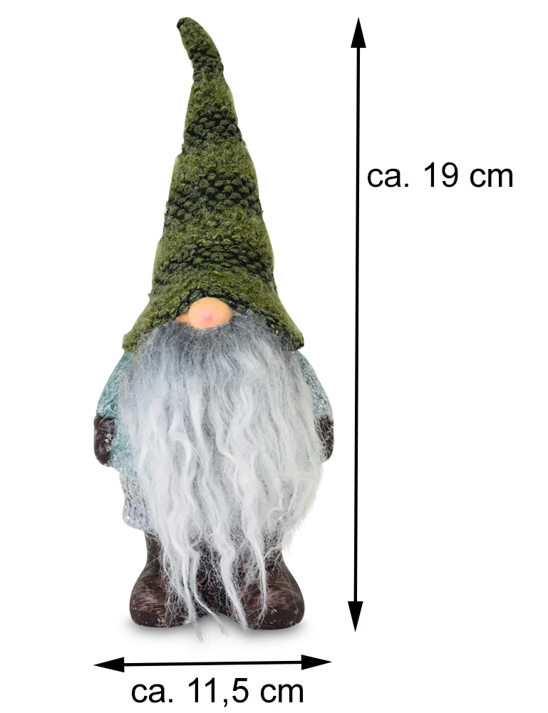Dekofigur Wichtel "Heribert" - 23 cm Grün | 10497 - Adventsdekoration Weihnachten