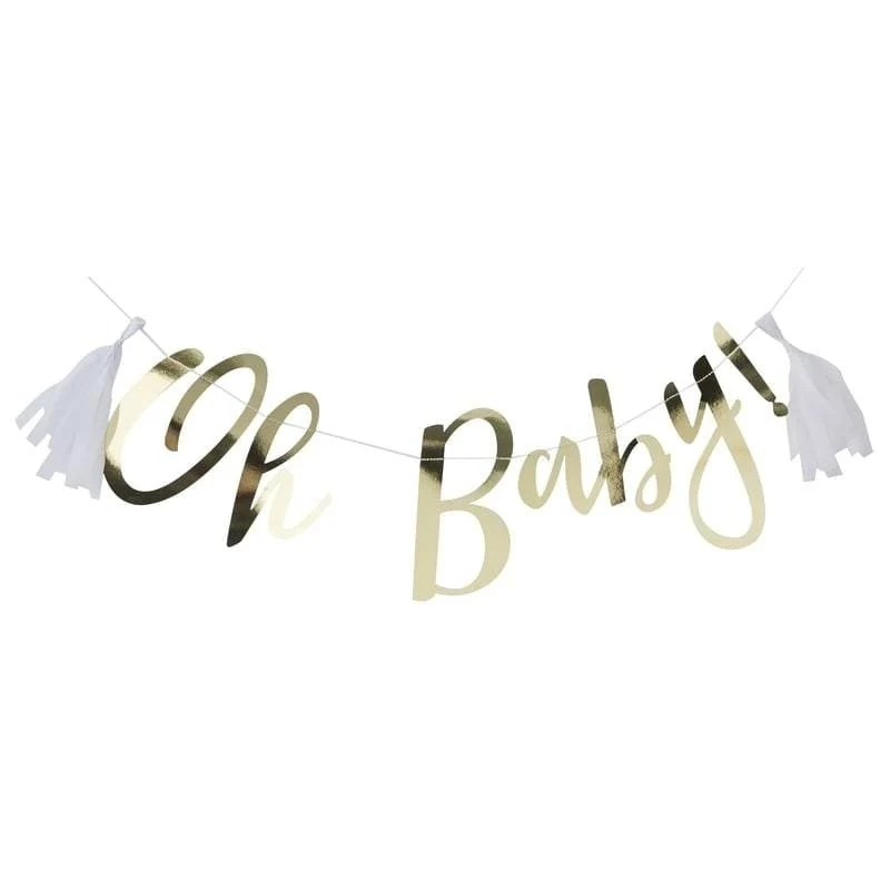 Tassel Baby Shower Party Girlande Oh Baby