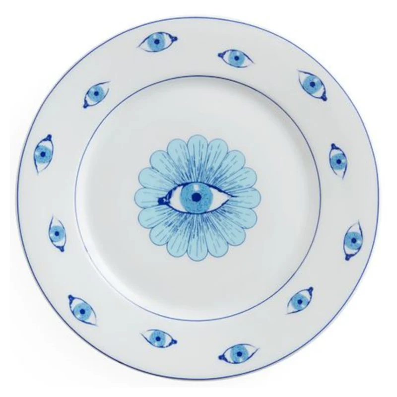 Salat- und Dessertteller DRUGGIST weiß/blau