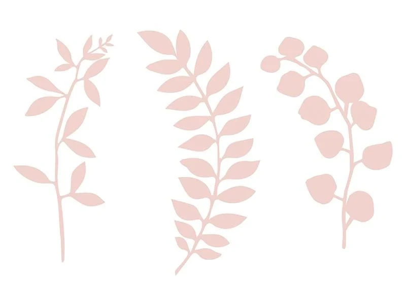 Tisch Dekoration Zweige mit Blättern - rosa