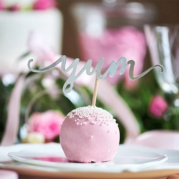 Cupcake Stecker Love, Yum, Sweet, silber