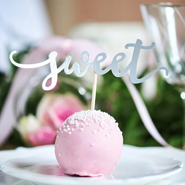 Cupcake Stecker Love, Yum, Sweet, silber