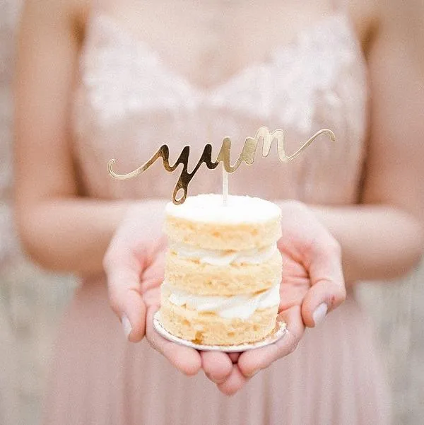 Cupcake Stecker Love, Yum, Sweet, gold