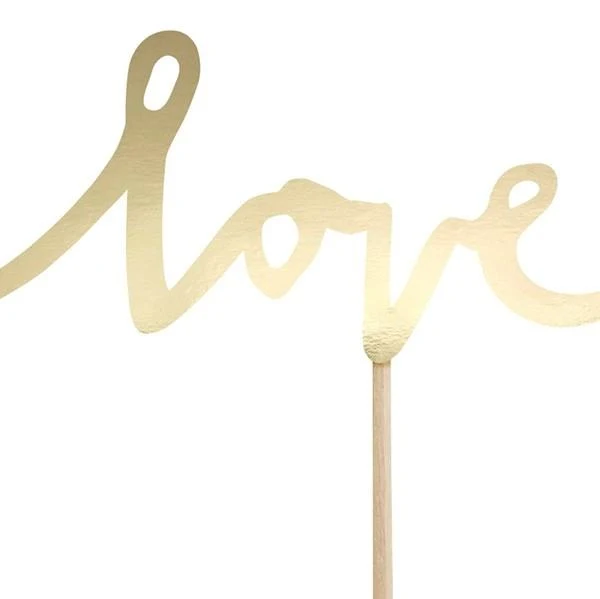 Cupcake Stecker Love, Yum, Sweet, gold
