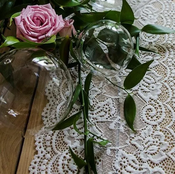 Vintage Spitzenläufer Blumen auf Rolle - weiß (9m Länge)