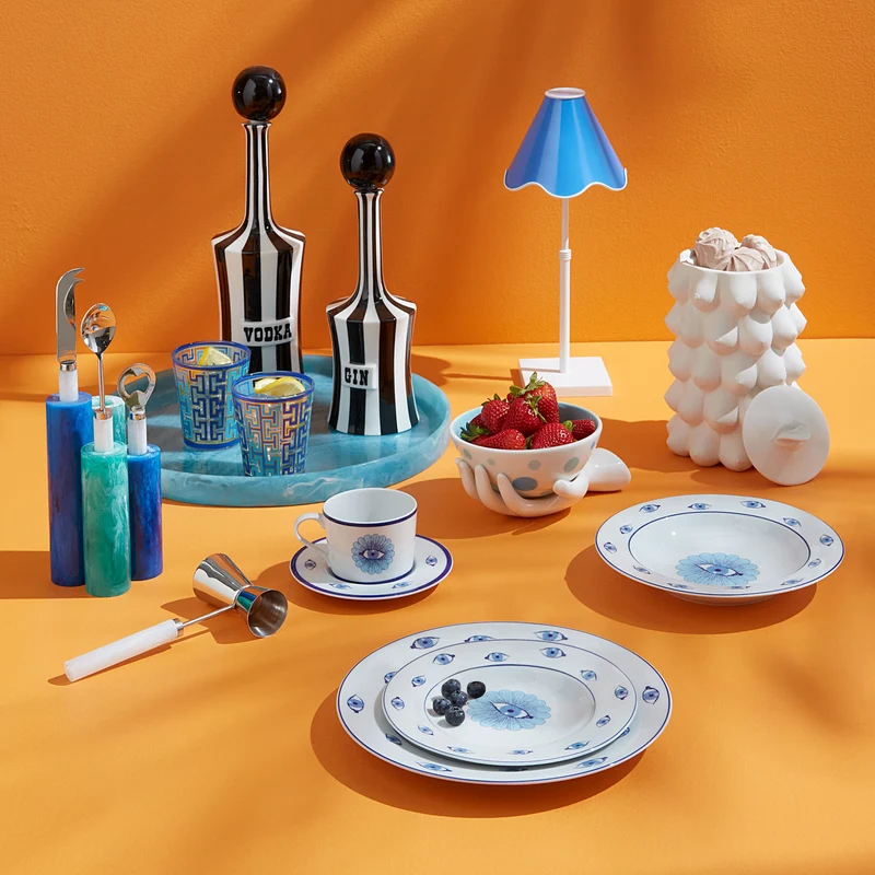 Dinnerteller DRUGGIST blau/weiß