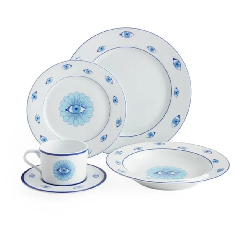 Dinnerteller DRUGGIST blau/weiß