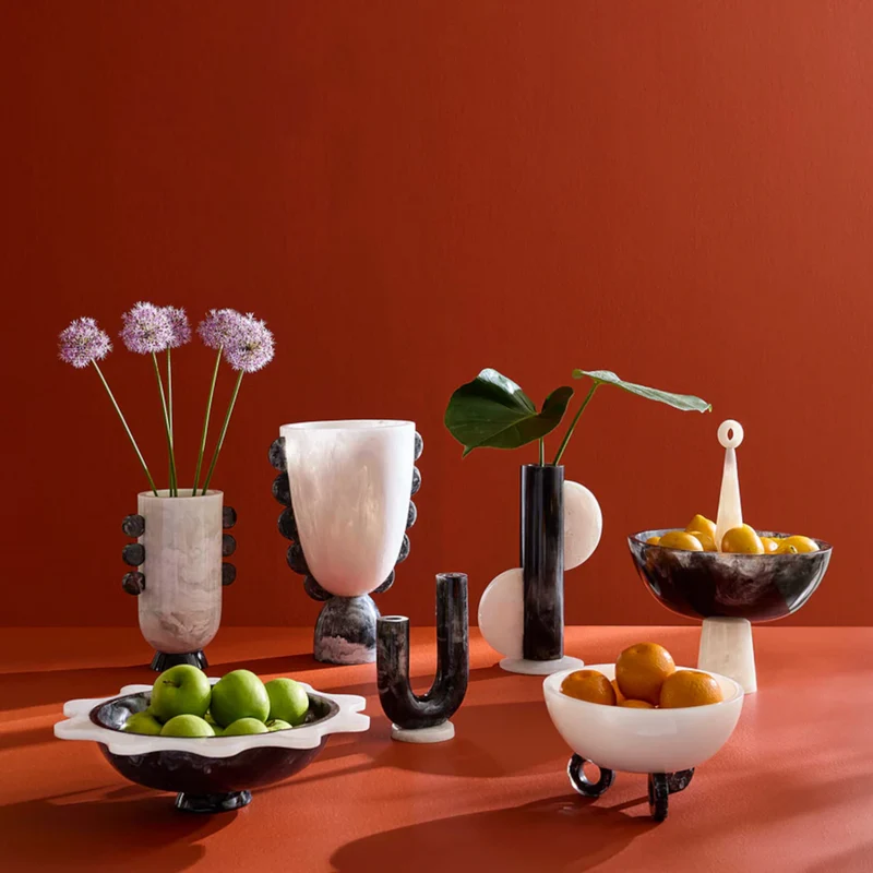 Vase MUSTIQUE schwarz/weiß