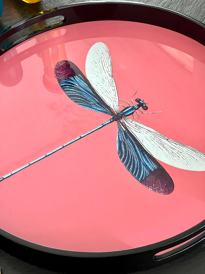 rundes Lacktablett „Dragonfly“ Ø 35 cm