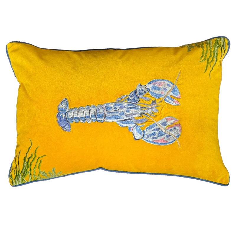 Kissen „Lobster“ aus Baumwoll-Samt 40 × 60 cm