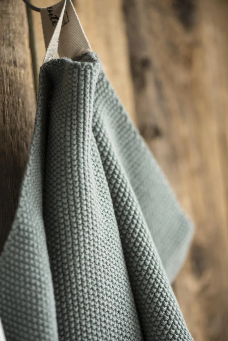 IB Laursen Handtuch Mynte Moosgrün gestrickt
