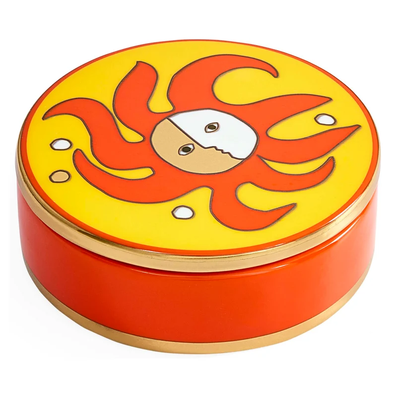 dekorative Dose PLAYA rund gelb/orange