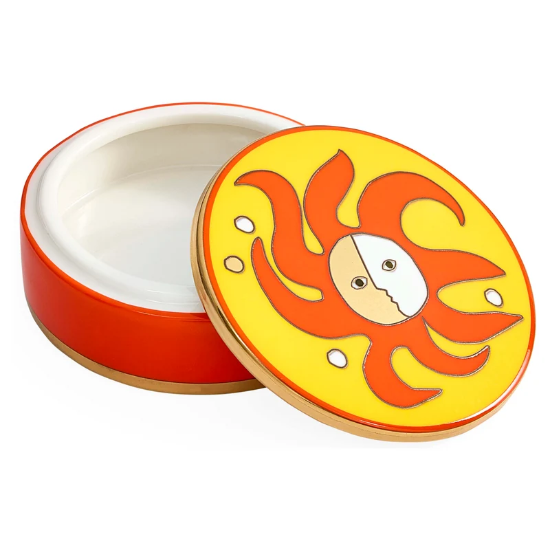 dekorative Dose PLAYA rund gelb/orange