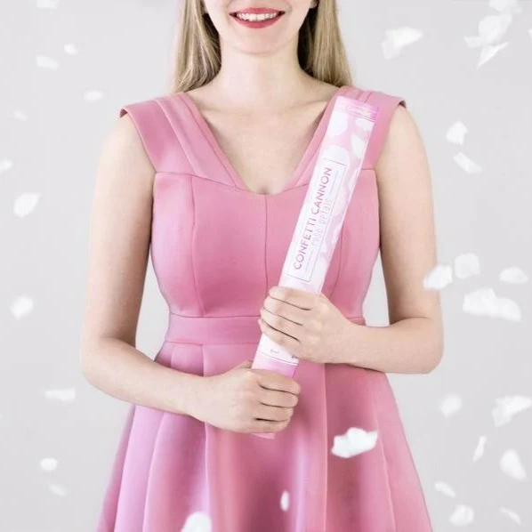 Konfetti Kanone Rosen weiß