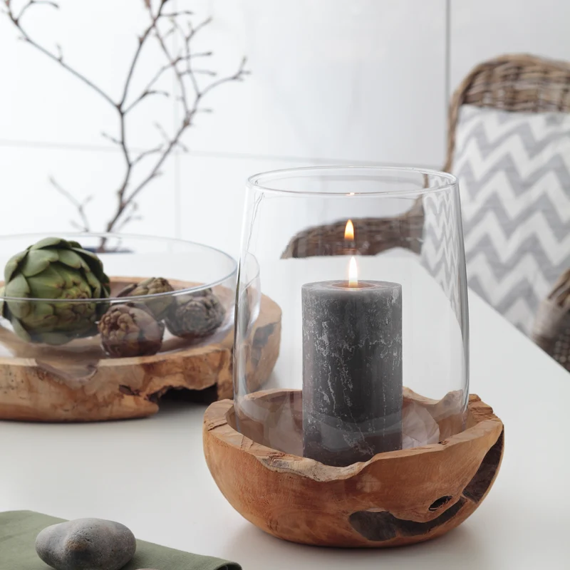 Schale TERRA 39 cm mit Teaksockel