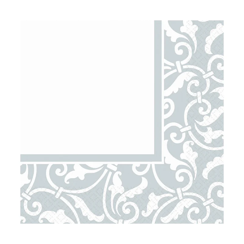 Servietten "Hochzeit" - Silber Weiß | 16 Stk./33x33cm