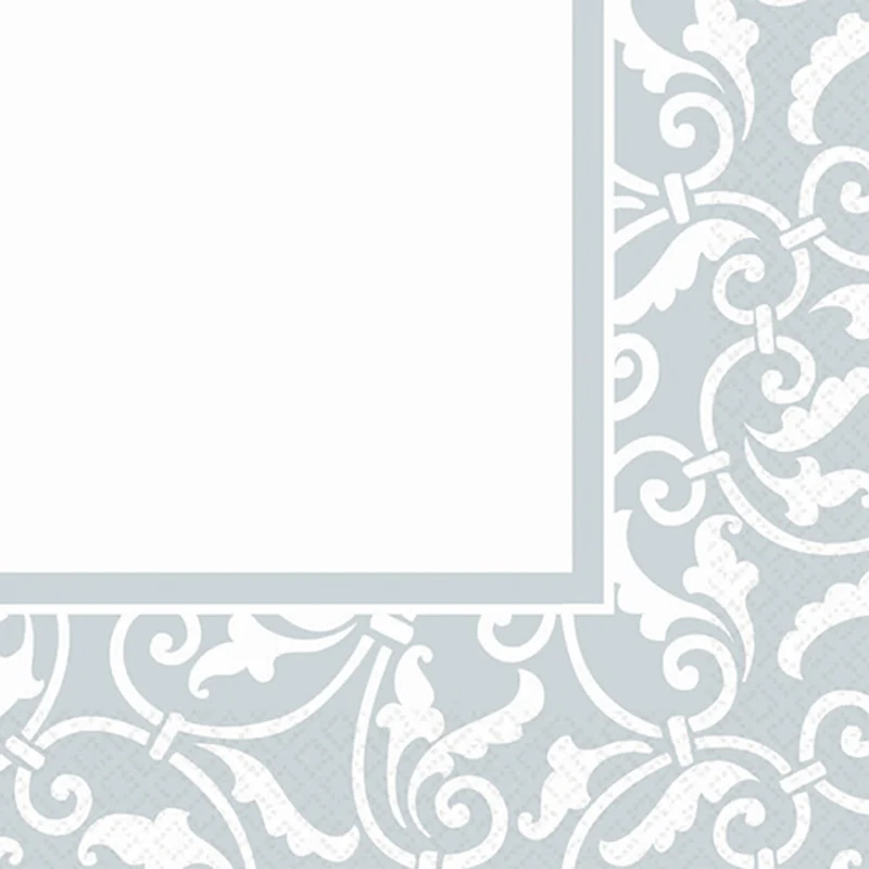 Servietten "Hochzeit" - Silber Weiß | 16 Stk./33x33cm
