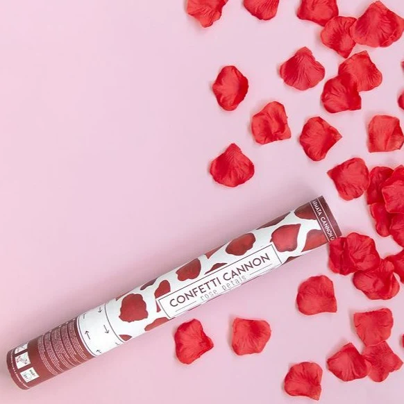 Konfetti Kanone Rosen rot