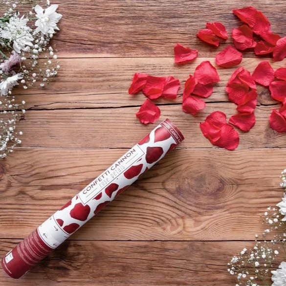 Konfetti Kanone Rosen rot