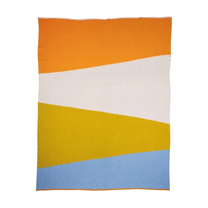 Strickdecke COLOR FLOW ca. 125x150 cm Plaid aus Bio-Baumwolle GOTS zertifiziert