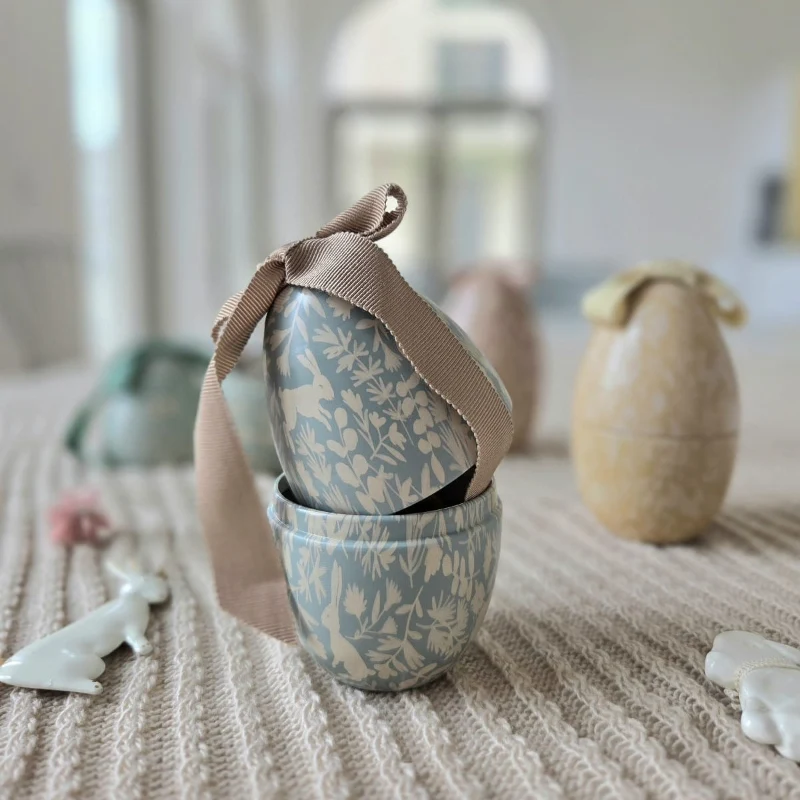 Maileg Osterei blau mit Schleife Füllei aus Metall ca. 11x7 cm | Geschenkverpackung Ostern