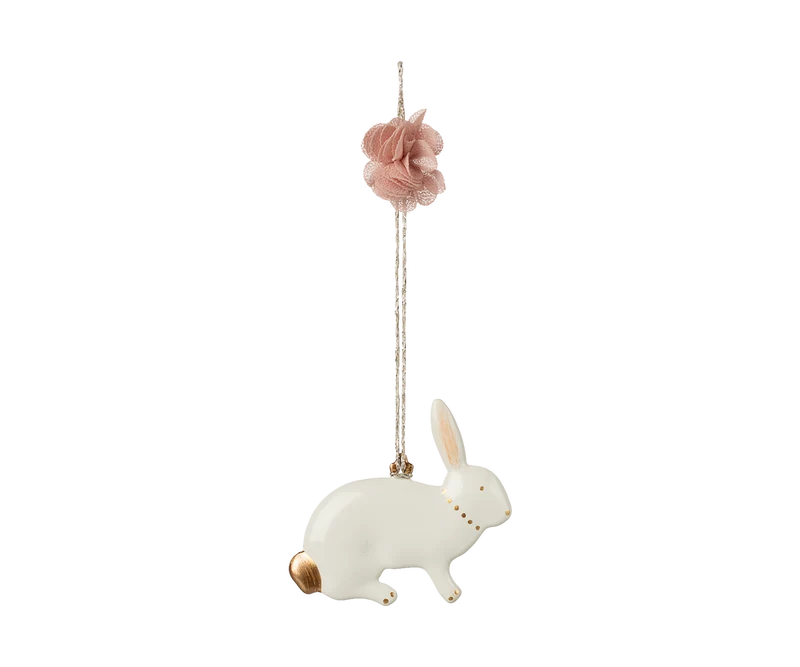 Maileg Osterhase sitzend ca. 5x6 cm Metall-ORNAMENT Anhänger Osterschmuck-Dekoanhänger