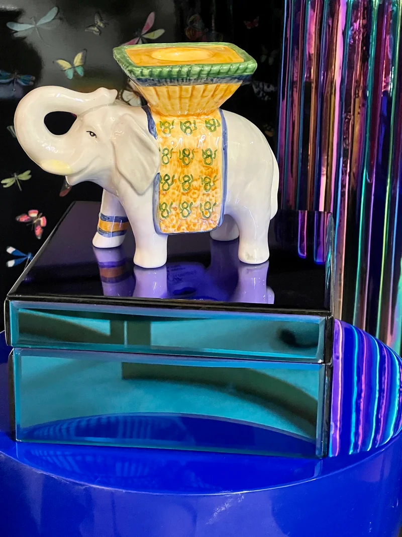 Handbemalter Kerzenhalter „Elefant“
