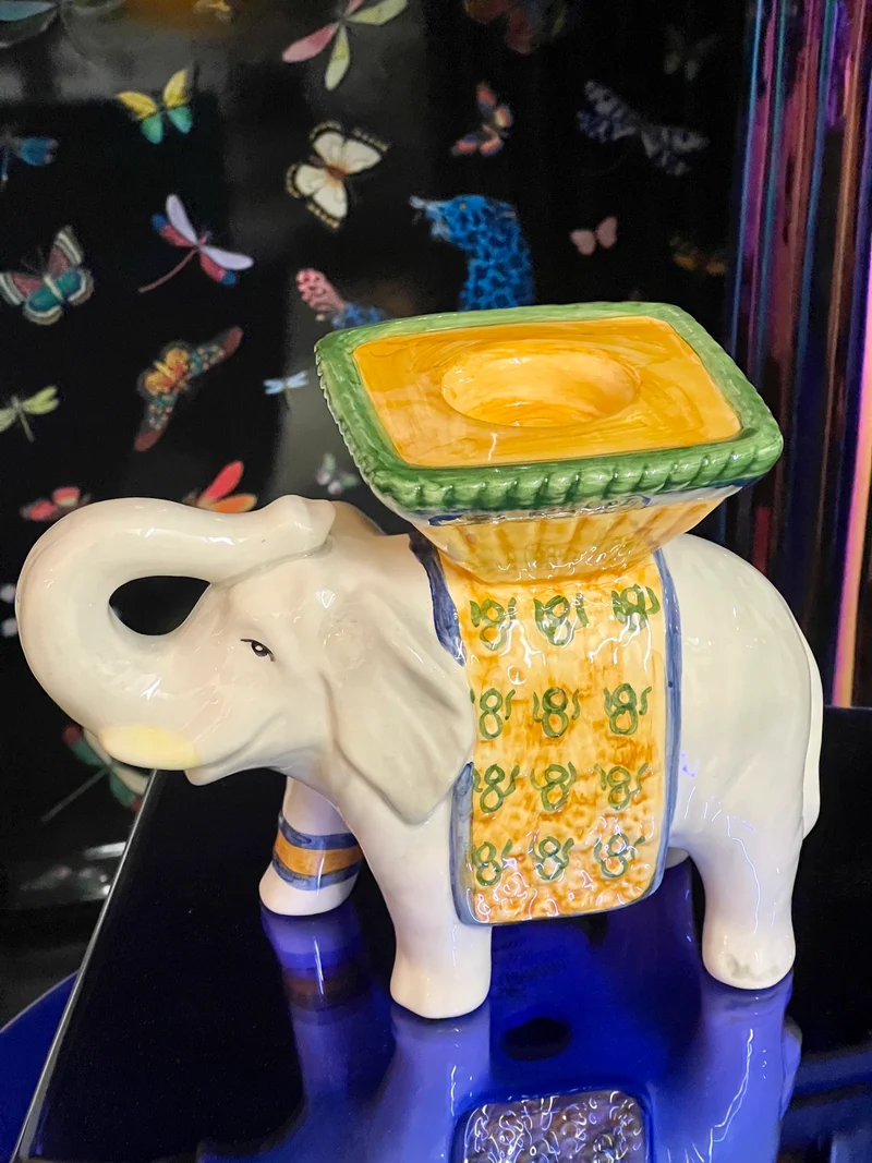 Handbemalter Kerzenhalter „Elefant“