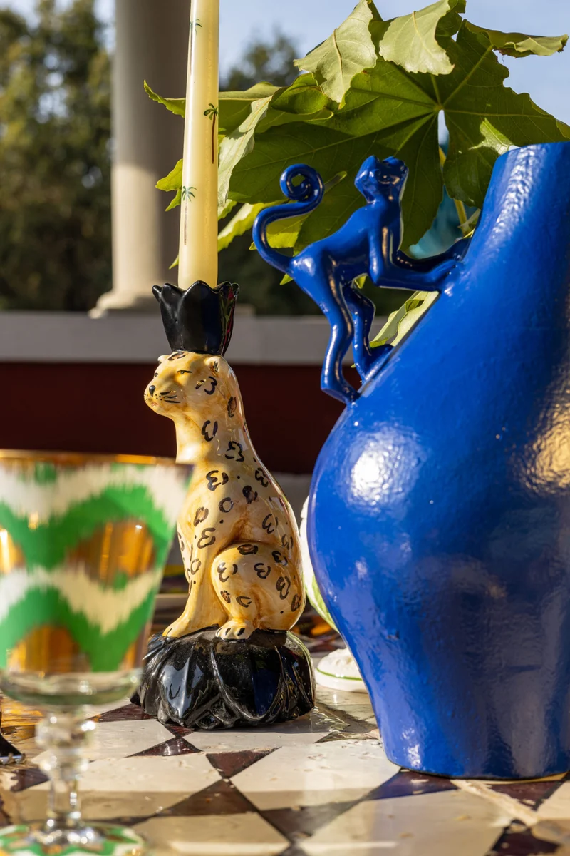 Keramik Kerzenleuchter 2er-Set „Gepard“